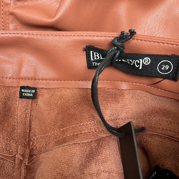 BlankNYC THE BAXTER Vegan Leather Five Pocket Rib Cage Straight Leg PANT Size 29 - Picture 10 of 11